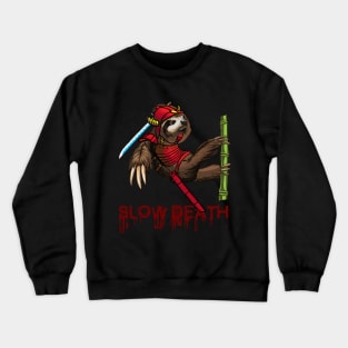 Slow Death Sloth Samurai Digital Art Crewneck Sweatshirt